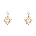 14K Yellow Gold CZ Dangle Stud with Screw