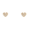 14K Yellow Gold Heart CZ Stud with Screw Back