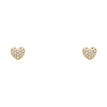 14K Yellow Gold Heart CZ Stud with Screw Back