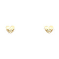 14K Yellow Gold Heart Stud with Screw Back