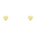 14K Yellow Gold Heart Stud with Screw Back