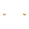 14K Yellow Gold Sm Heart Stud with Screw Back
