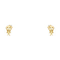 14K Yellow Gold Skeleton CZ Stud with Screw
