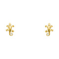 14K Yellow Gold Lizard CZ Stud with Screw
