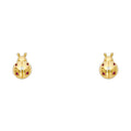 14K Yellow Gold Lady Bug CZ Stud with Screw Back
