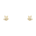 14K Yellow Gold Pigeon CZ Stud with Screw Back