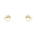 14K Yellow Gold Cat CZ Stud with Screw Back