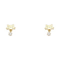 14K Yellow Gold Cat CZ Stud with Screw Back