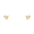 14K Yellow Gold Mouse CZ Stud with Screw Back