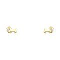 14K Yellow Gold Dog CZ Stud with Screw Back