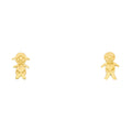 14K Yellow Gold Boy+Girl Stud with Screw
