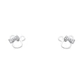 14K White Gold Mouse CZ Stud with Screw