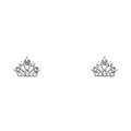 14K White Gold Crown CZ Stud with Screw