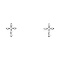 14K White Gold Cross CZ Stud with Screw