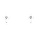 14K White Gold Cross CZ Stud with Screw