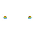 14K Yellow Gold Rainbow Round CZ Stud with Screw