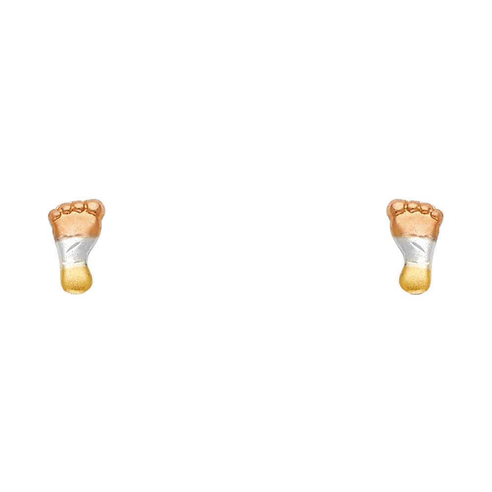 14K Yellow White Rose Gold Foot Stud with Screw