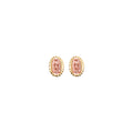 14K Yellow Gold CZ Two Tone Gold Guadalupe Earring with Screw Back