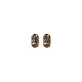 14K Yellow Gold Enamel Lucky Earring with Screw Back