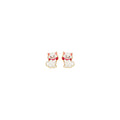 14K Yellow Gold Enamel Cat Earring with Screw Back
