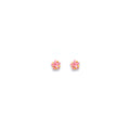 14K Yellow Gold 3 mm Pink Star CZ Stamp Stud W/ Screw Back