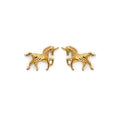 14K Yellow Gold Unicorn Stud Earring W/ Screw Back