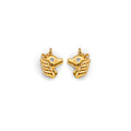 14K Yellow Gold Unicorn CZ Stud Earring W/ Screw Back