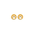 14K Yellow Gold Paw Stud Earring W/ Screw Back