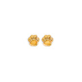14K Yellow Gold Paw Stud Earring W/ Screw Back