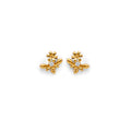 14K Yellow Gold Bee CZ Stud Earring W/ Screw Back