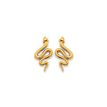 14K Yellow Gold Snake Stud Earring W/ Screw Back
