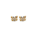14K Yellow Gold Crab CZ Stud Earring W/ Screw Back