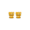 14K Yellow Gold Dog CZ Stud Earring W/ Screw Back
