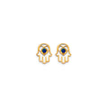 14K Yellow Gold Hamsa Stud Earring W/ Screw Back