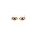 14K Yellow Gold Evil Eye Stud Earring W/ Screw Back