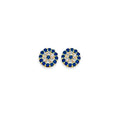 14K Yellow Gold Evil Eye Stud Earring W/ Screw Back