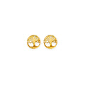 14K Yellow Gold Tree Of Life Stud Earring W/ Screw Back