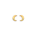 14K Yellow Gold Moon CZ Stud Earring W/ Screw Back