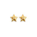 14K Yellow Gold Star CZ Stud Earring W/ Screw Back