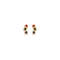 14K Yellow Gold Star CZ Stud Earring W/ Screw Back