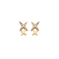 14K Yellow Gold Star CZ Stud Earring W/ Screw Back