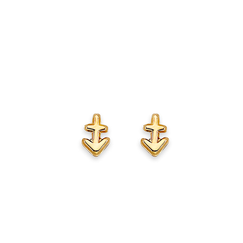14K Yellow Gold Zodiac Stud Earrings W/ Screw Back