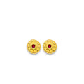 14K Yellow Gold CZ Stud Earring W/ Screw Back