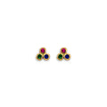 14K Yellow Gold CZ Stud Earring W/ Screw Back