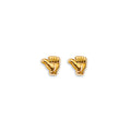 14K Yellow Gold Thumbsup Stud Earring W/ Screw Back