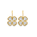14K Yellow Gold CZ Wire Hoop Stud Earring
