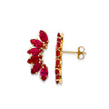 14K Yellow Gold CZ Push Back Stud Earring