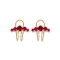 14K Yellow Gold CZ Side Way Stud Earring