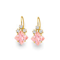 14K Yellow Gold CZ Wire Hoop Stud Earring