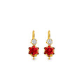 14K Yellow Gold CZ Wire Hoop Stud Earring
